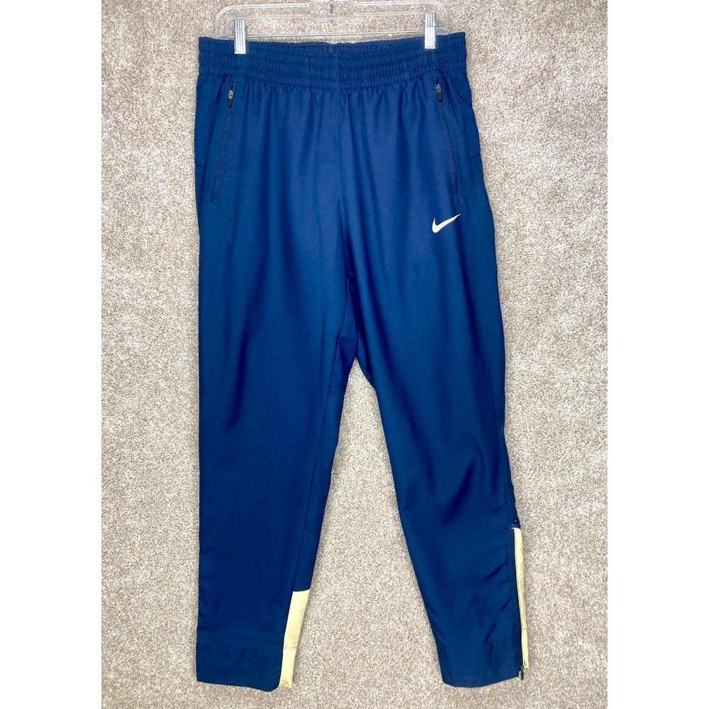 Nike Dri Fit Basketball Training Pants Mens M Navy Zip Cuff Sporty Gym Pull On